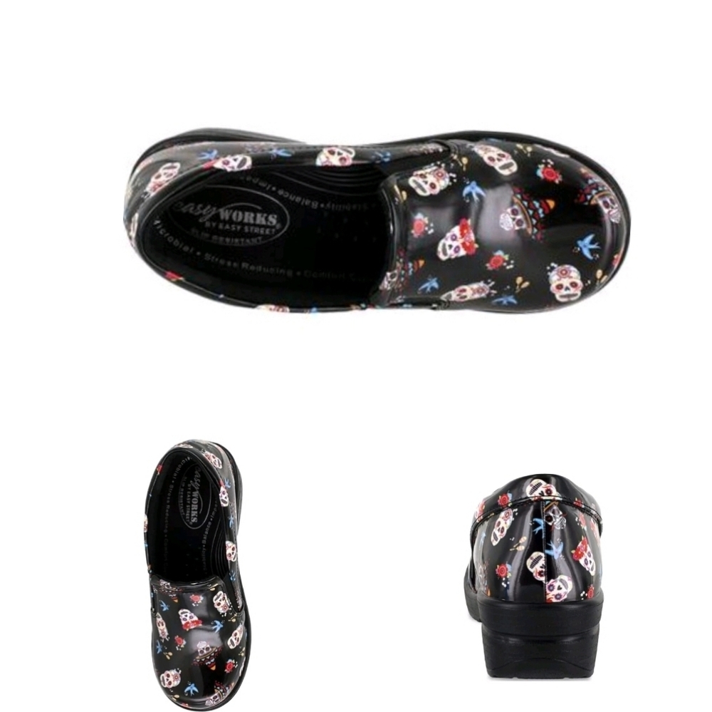 EASY WORKS Leeza Festive Skull Clogs - Picture 4 of 14